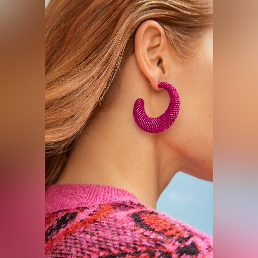 BaubleBar Callie Beaded Hoop Earring🌺
